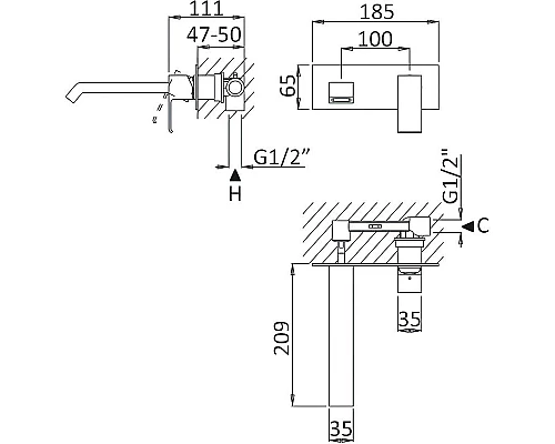 Приобрести Смеситель для раковины Cezares Porta-BLI-BIO Белый матовый в магазине сантехники Santeh-Crystal.ru
