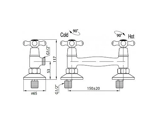 Смеситель для душа Cezares Retro RETRO-C-D-BLC Белый глянцевый