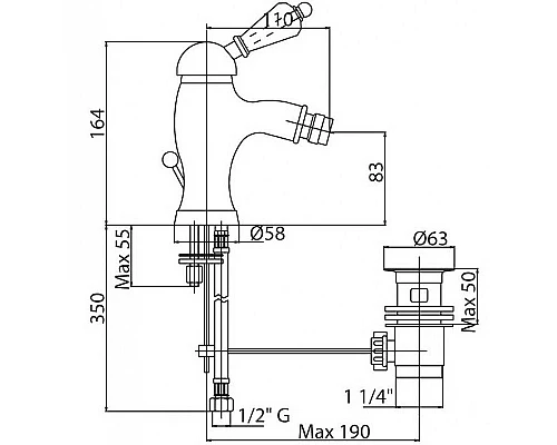 Заказать Смеситель для биде Cezares Vintage VINTAGE-BSM1-02-Sw Бронза в магазине сантехники Santeh-Crystal.ru