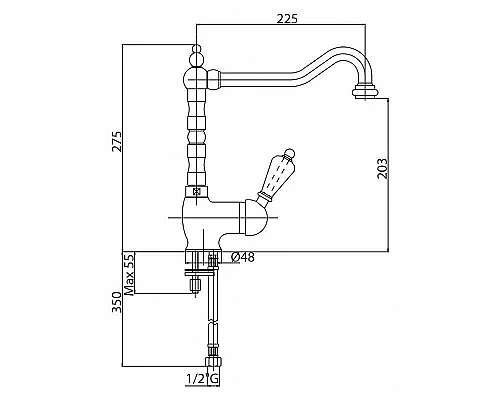 Приобрести Смеситель для раковины Cezares Vintage VINTAGE-LSM2-03/24-Sw Золото 24 карат в магазине сантехники Santeh-Crystal.ru