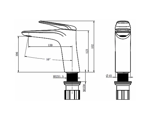 Купить Смеситель для раковины Comforty FC074A-CMT 00-00004531 Черный в магазине сантехники Santeh-Crystal.ru
