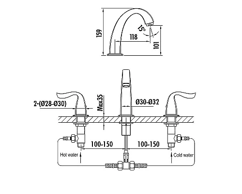 Купить Смеситель для раковины Creavit Giza GZ1503G Золото в магазине сантехники Santeh-Crystal.ru