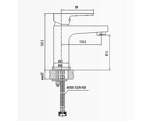 Приобрести Смеситель для раковины Creavit Sharp SR1500G Золото в магазине сантехники Santeh-Crystal.ru