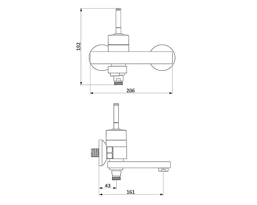Заказать Смеситель для ванны Damixa Arc 291000300 Черный матовый в магазине сантехники Santeh-Crystal.ru