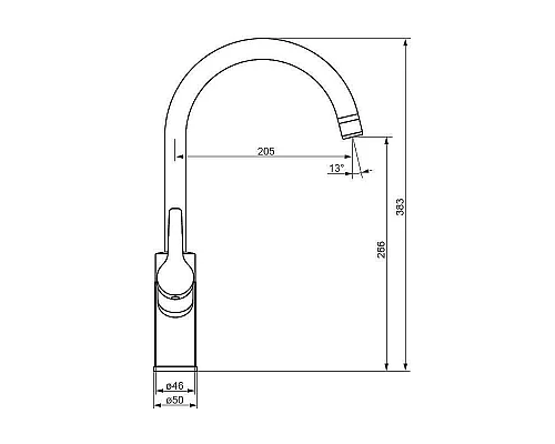Приобрести Смеситель для кухни Damixa Eclipse 310721300 Черный матовый в магазине сантехники Santeh-Crystal.ru