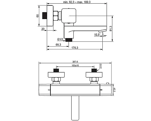 Заказать Смеситель для ванны Damixa Gala 533000000 с термостатом Хром в магазине сантехники Santeh-Crystal.ru