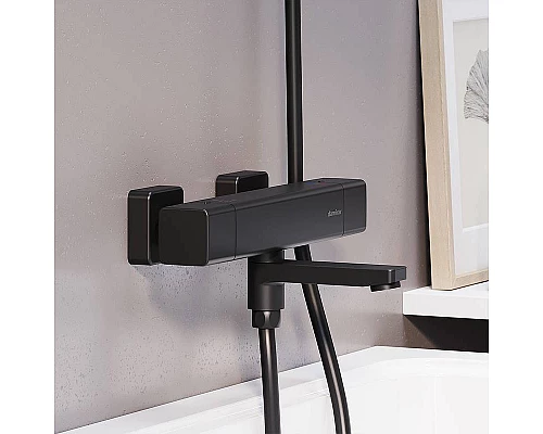 Купить Смеситель для ванны Damixa Gala 533000300 с термостатом Черный матовый в магазине сантехники Santeh-Crystal.ru