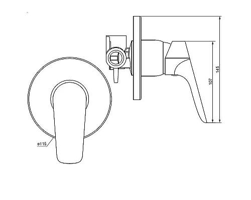 Купить Смеситель для душа Damixa Jupiter 777500300 Черный матовый в магазине сантехники Santeh-Crystal.ru