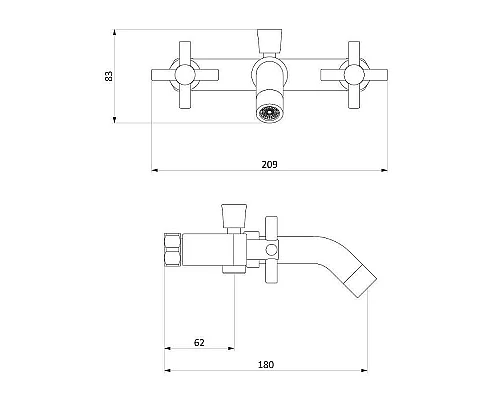 Заказать Смеситель для ванны Damixa RedBlu Neo Classic 271000000 Графит в магазине сантехники Santeh-Crystal.ru