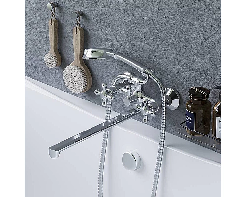 Приобрести Смеситель для ванны Damixa Retro 239500000 универсальный Хром в магазине сантехники Santeh-Crystal.ru