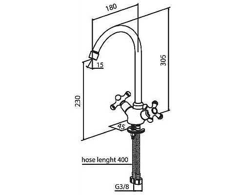 Купить Смеситель для кухни Damixa Retro 230000000 Хром в магазине сантехники Santeh-Crystal.ru