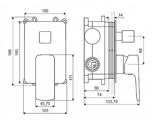 Купить Смеситель для душа Excellent Keria AREX.2045CR Хром в магазине сантехники Santeh-Crystal.ru