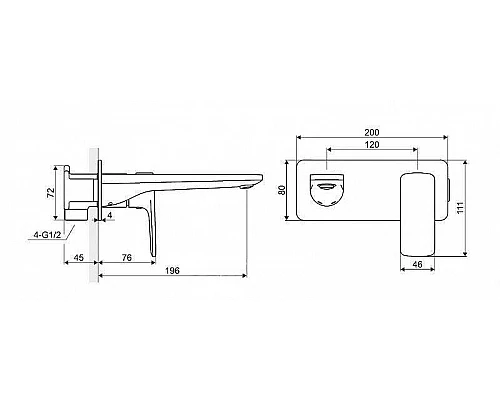 Купить Смеситель для раковины Excellent Keria AREX.2016CR Хром в магазине сантехники Santeh-Crystal.ru