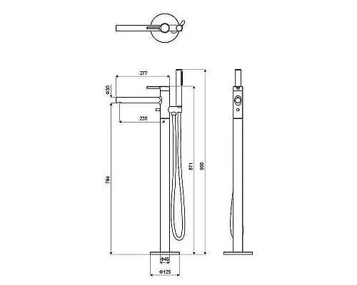Заказать Смеситель для ванны Excellent Pi Arex AREX.1255WH Белый в магазине сантехники Santeh-Crystal.ru