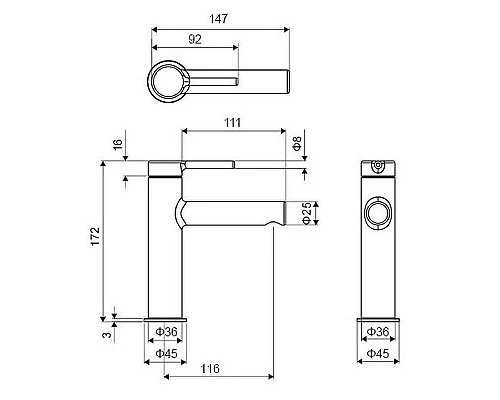Приобрести Смеситель для раковины Excellent Pi Arex AREX.1201WH Белый в магазине сантехники Santeh-Crystal.ru