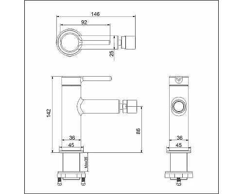 Купить Смеситель для биде Excellent Pi Arex AREX.1203CR Хром в магазине сантехники Santeh-Crystal.ru