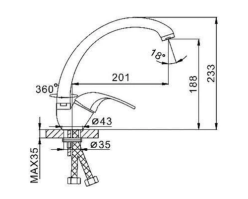 Приобрести Смеситель для кухни Frap H02 F4102-B Хром в магазине сантехники Santeh-Crystal.ru