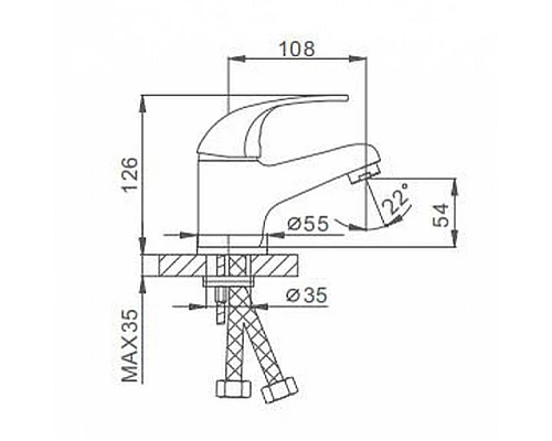 Приобрести Смеситель для раковины Frap H02 F1002-B Хром в магазине сантехники Santeh-Crystal.ru