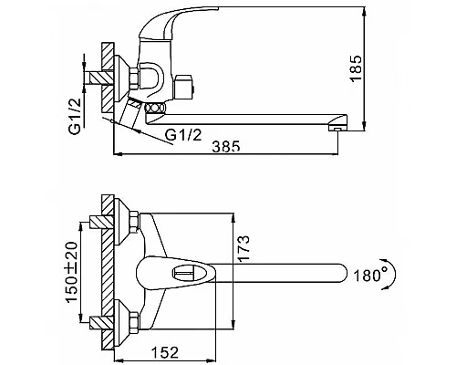Приобрести Смеситель для ванны Frap H02 F2202 универсальный Хром в магазине сантехники Santeh-Crystal.ru
