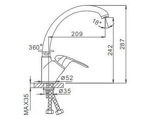 Приобрести Смеситель для кухни Frap H05 F4105-2 Хром в магазине сантехники Santeh-Crystal.ru