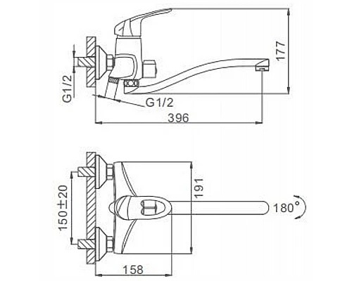 Заказать Смеситель для ванны Frap H05 F2205 универсальный Хром в магазине сантехники Santeh-Crystal.ru