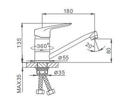 Заказать Смеситель для кухни Frap H07 F4507-2 Хром в магазине сантехники Santeh-Crystal.ru