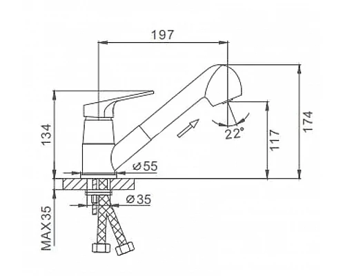 Заказать Смеситель для кухни Frap H13 F6013 Хром в магазине сантехники Santeh-Crystal.ru