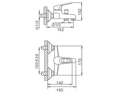 Приобрести Смеситель для ванны Frap H13 F3013 Хром в магазине сантехники Santeh-Crystal.ru