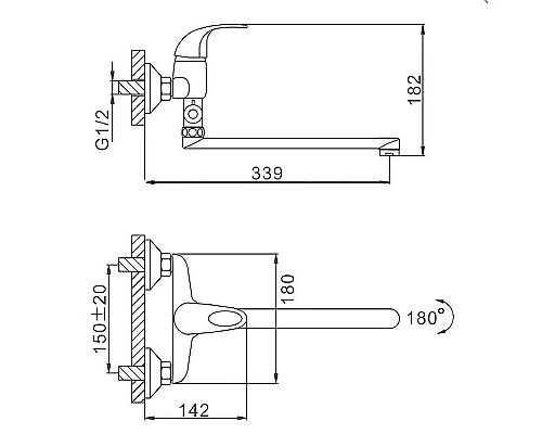 Купить Смеситель для ванны Frap H15 F2115 универсальный Хром в магазине сантехники Santeh-Crystal.ru