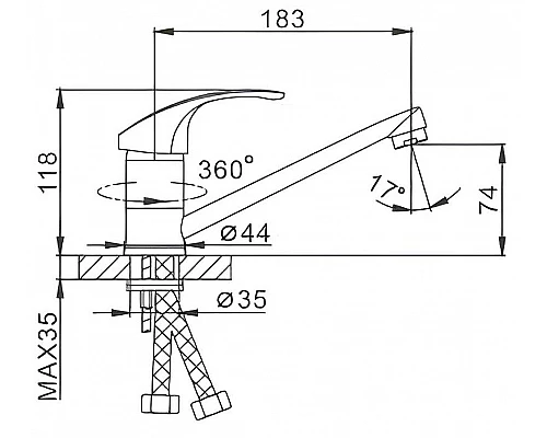 Купить Смеситель для кухни Frap H36 F4536 Хром в магазине сантехники Santeh-Crystal.ru