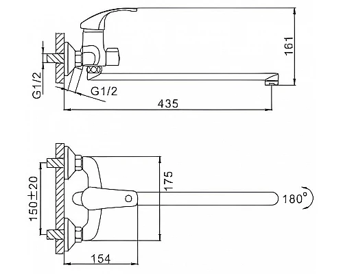 Купить Смеситель для ванны Frap H36 F2236 универсальный Хром в магазине сантехники Santeh-Crystal.ru