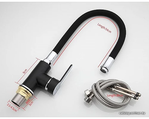 Купить Смеситель для кухни Frap H42 F4042 Черный матовый Хром в магазине сантехники Santeh-Crystal.ru