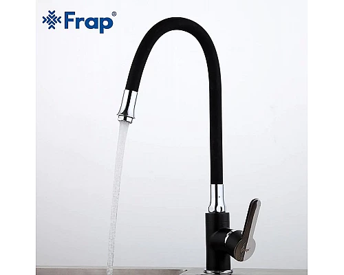 Купить Смеситель для кухни Frap H42 F4042 Черный матовый Хром в магазине сантехники Santeh-Crystal.ru