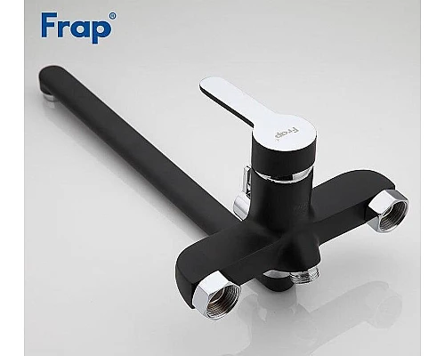 Приобрести Смеситель для ванны Frap H42 F2242 универсальный Черный матовый Хром в магазине сантехники Santeh-Crystal.ru