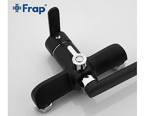 Приобрести Смеситель для ванны Frap H42 F2242 универсальный Черный матовый Хром в магазине сантехники Santeh-Crystal.ru