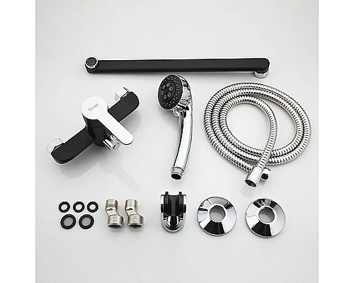 Приобрести Смеситель для ванны Frap H42 F2242 универсальный Черный матовый Хром в магазине сантехники Santeh-Crystal.ru