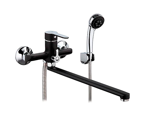 Приобрести Смеситель для ванны Frap H42 F2242 универсальный Черный матовый Хром в магазине сантехники Santeh-Crystal.ru