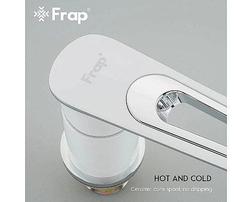 Купить Смеситель на борт ванны Frap H49 F1149 Белый Хром в магазине сантехники Santeh-Crystal.ru