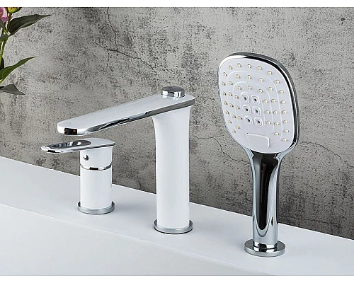 Купить Смеситель на борт ванны Frap H49 F1149 Белый Хром в магазине сантехники Santeh-Crystal.ru