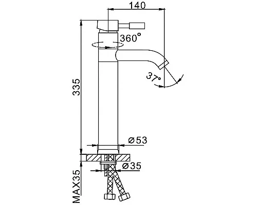 Купить Смеситель для раковины Frap H52 F1052-2 Хром в магазине сантехники Santeh-Crystal.ru