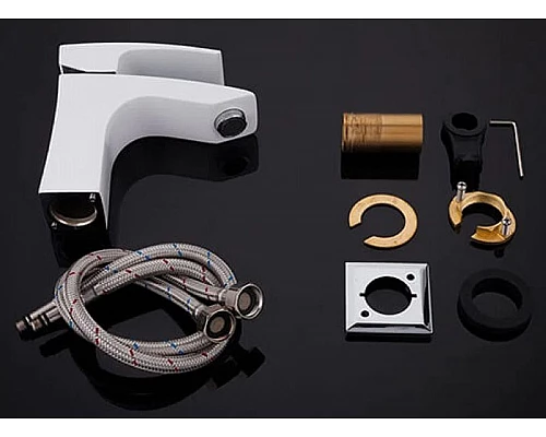 Заказать Смеситель для раковины Gappo G07 G1007-7 Белый Хром в магазине сантехники Santeh-Crystal.ru