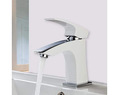 Заказать Смеситель для раковины Gappo G07 G1007-7 Белый Хром в магазине сантехники Santeh-Crystal.ru