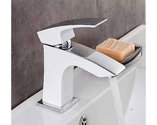 Заказать Смеситель для раковины Gappo G07 G1007-7 Белый Хром в магазине сантехники Santeh-Crystal.ru