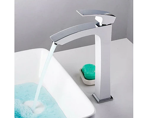 Купить Смеситель для раковины Gappo G07 G1007-18 Белый Хром в магазине сантехники Santeh-Crystal.ru