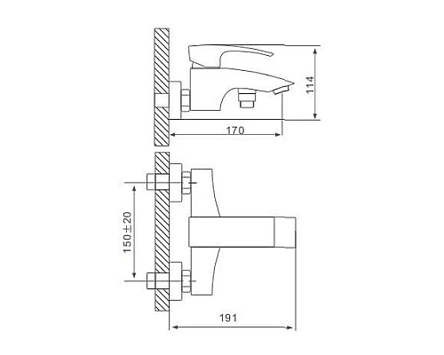 Приобрести Смеситель для ванны Gappo G07 G3007 Хром в магазине сантехники Santeh-Crystal.ru