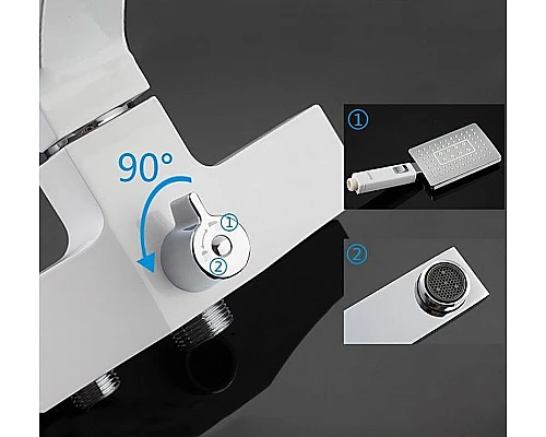 Приобрести Смеситель для ванны Gappo G07 G2207-7 универсальный Белый Хром в магазине сантехники Santeh-Crystal.ru