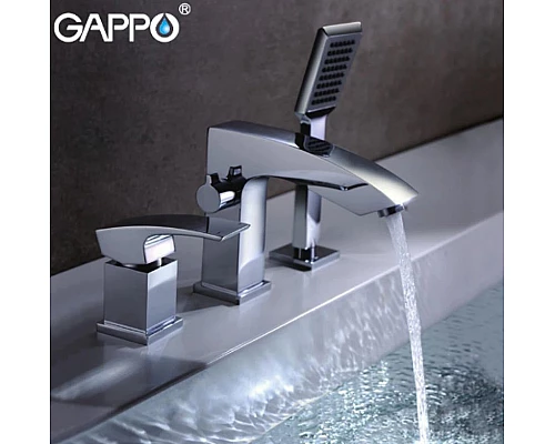 Купить Смеситель на борт ванны Gappo G07 G1107 Хром в магазине сантехники Santeh-Crystal.ru