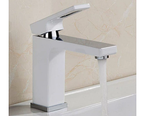 Приобрести Смеситель для раковины Gappo G17-8 G1017-8 Белый Хром в магазине сантехники Santeh-Crystal.ru