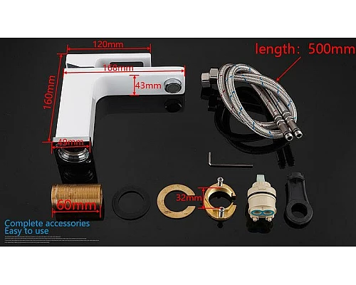 Приобрести Смеситель для раковины Gappo G17-8 G1017-8 Белый Хром в магазине сантехники Santeh-Crystal.ru