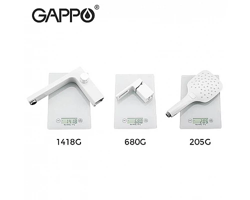 Купить Смеситель на борт ванны Gappo G17-8 G1117-8 Белый Хром в магазине сантехники Santeh-Crystal.ru